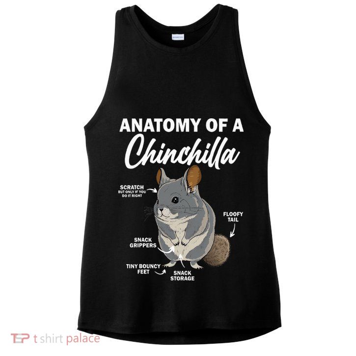 Anatomy Of A Chinchilla For Women Chinchilla Mom Funny Ladies PosiCharge Tri-Blend Wicking Tank