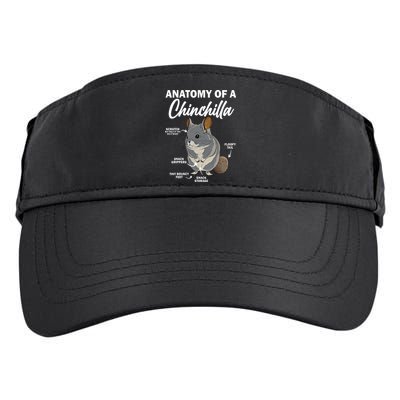 Anatomy Of A Chinchilla For Women Chinchilla Mom Funny Adult Drive Performance Visor