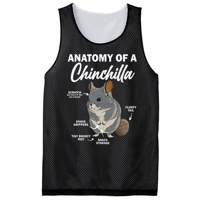 Anatomy Of A Chinchilla For Women Chinchilla Mom Funny Mesh Reversible Basketball Jersey Tank