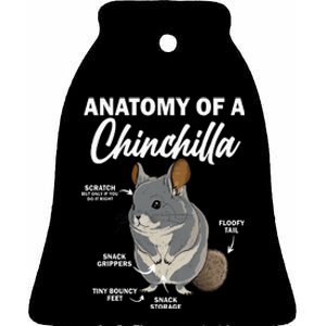 Anatomy Of A Chinchilla For Women Chinchilla Mom Funny Ceramic Bell Ornament