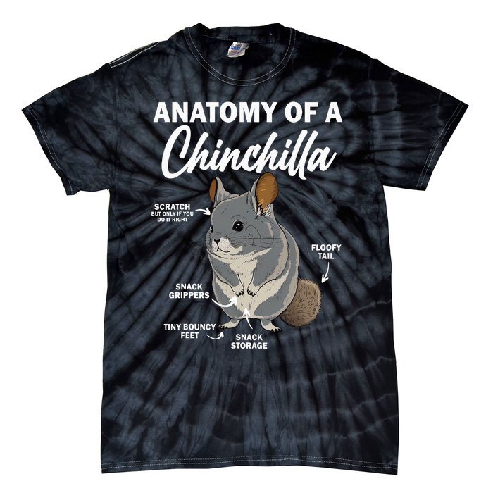 Anatomy Of A Chinchilla For Women Chinchilla Mom Funny Tie-Dye T-Shirt