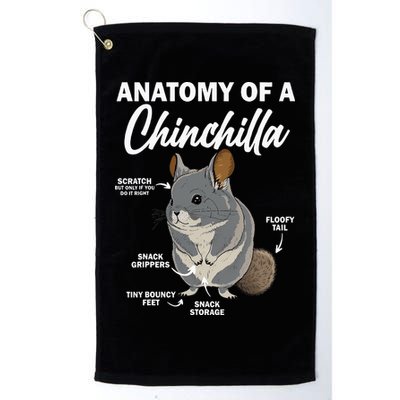 Anatomy Of A Chinchilla For Women Chinchilla Mom Funny Golf Towel