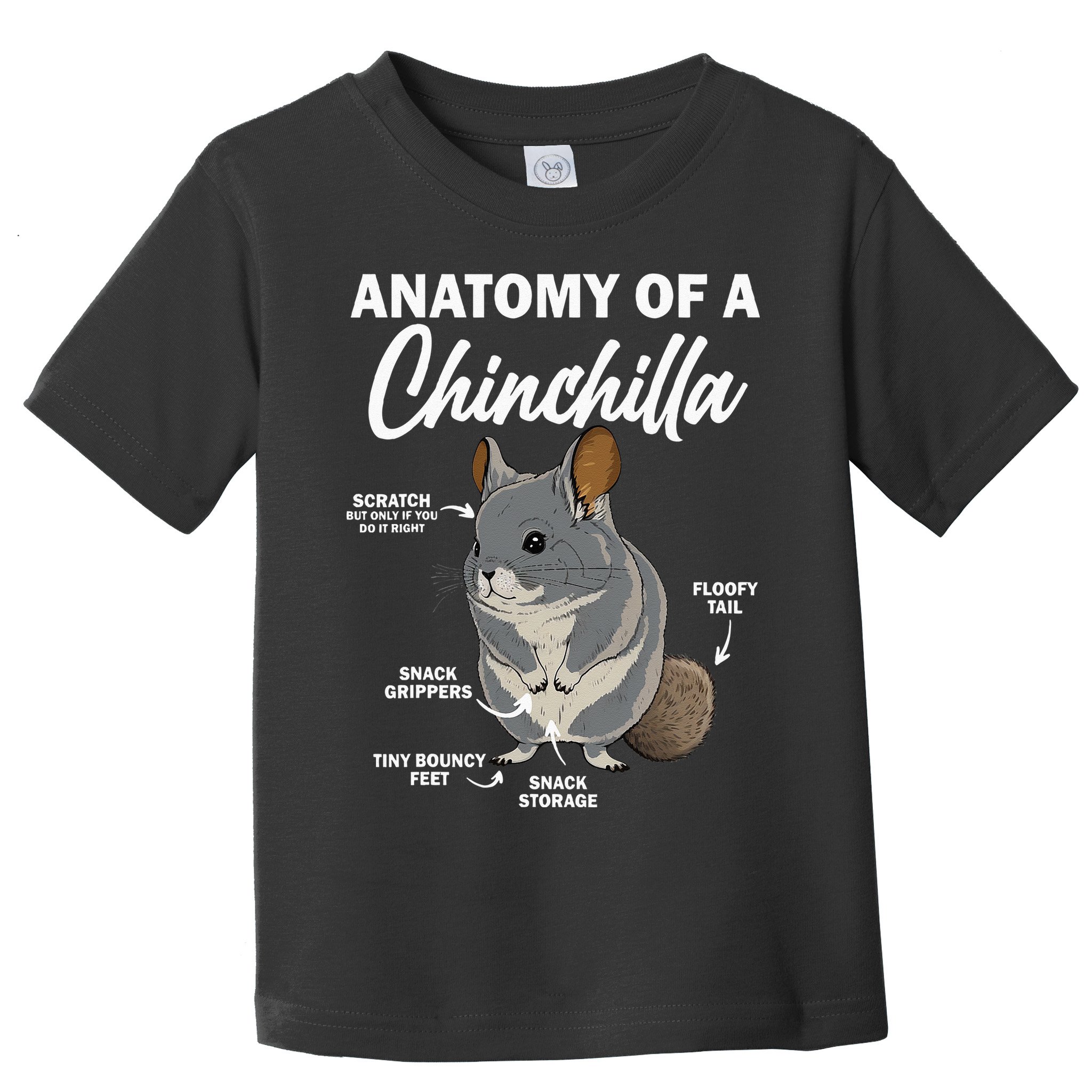 Anatomy Of A Chinchilla For Women Chinchilla Mom Funny Toddler T-Shirt