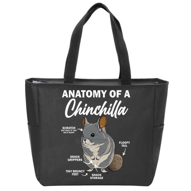 Anatomy Of A Chinchilla For Women Chinchilla Mom Funny Zip Tote Bag