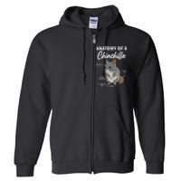 Anatomy Of A Chinchilla For Women Chinchilla Mom Funny Full Zip Hoodie