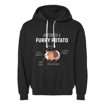 Anatomy Of A Furry Potato Guinea Pig Lover Garment-Dyed Fleece Hoodie