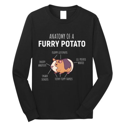 Anatomy Of A Furry Potato Guinea Pig Lover Long Sleeve Shirt