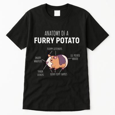 Anatomy Of A Furry Potato Guinea Pig Lover Tall T-Shirt