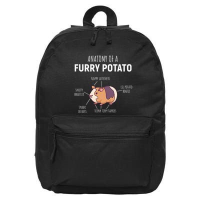 Anatomy Of A Furry Potato Guinea Pig Lover 16 in Basic Backpack