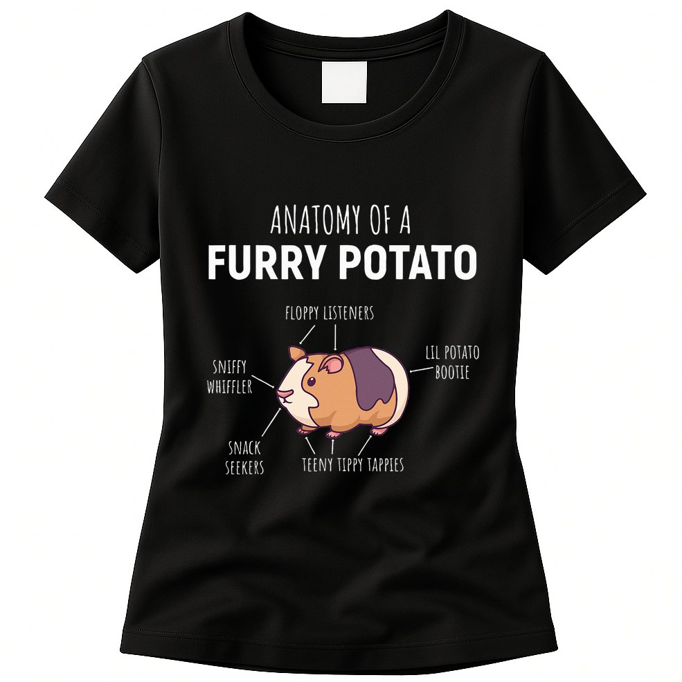 Anatomy Of A Furry Potato Guinea Pig Lover Womens T-Shirt