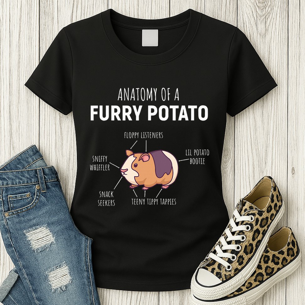 Anatomy Of A Furry Potato Guinea Pig Lover Womens T-Shirt