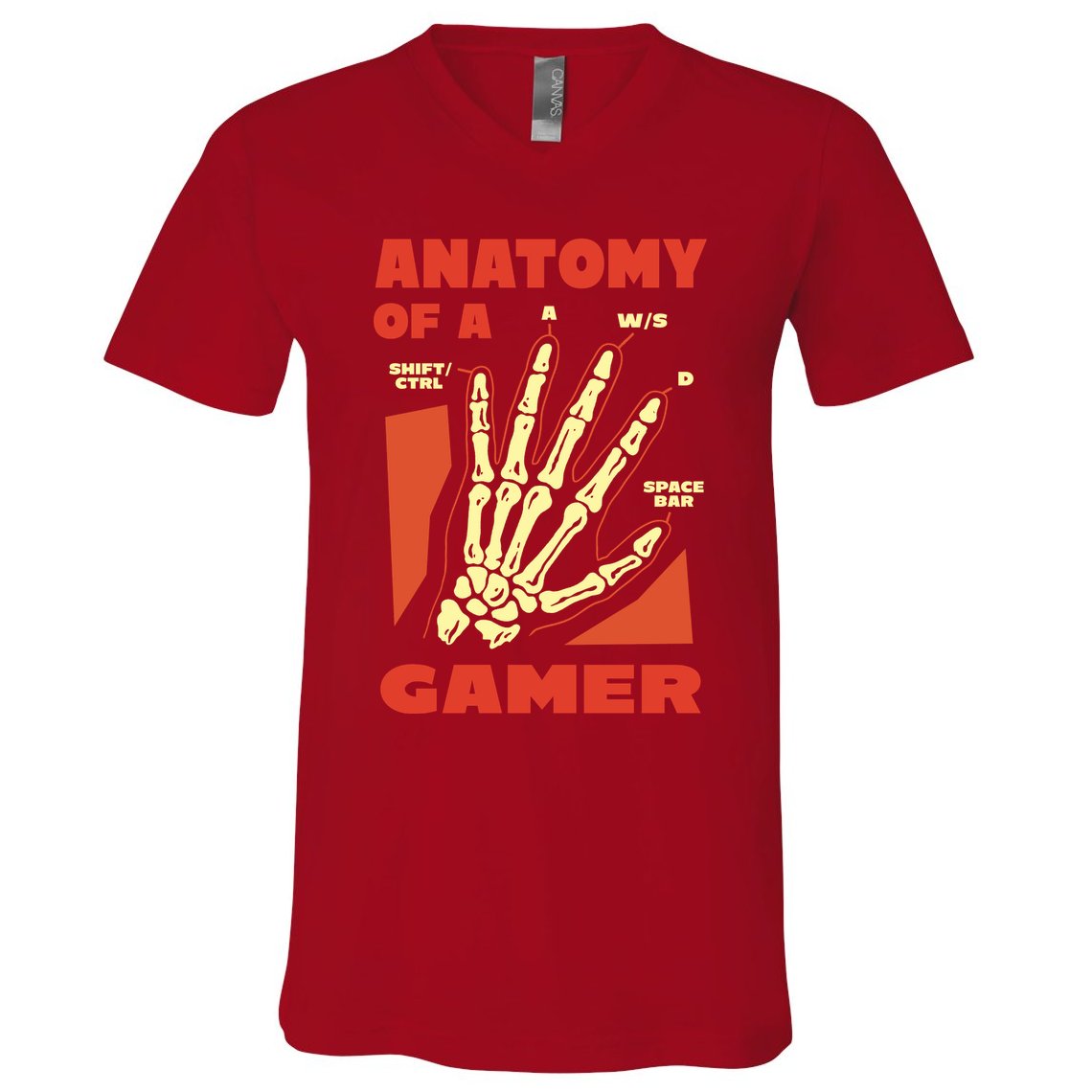 Anatomy Of A Gamer Halloween V-Neck T-Shirt