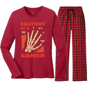 Anatomy Of A Gamer Halloween Women's Long Sleeve Flannel Pajama Set 