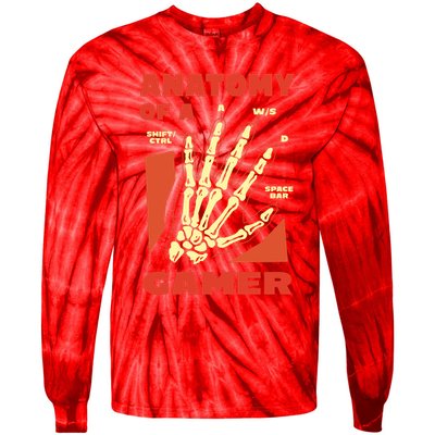 Anatomy Of A Gamer Halloween Tie-Dye Long Sleeve Shirt