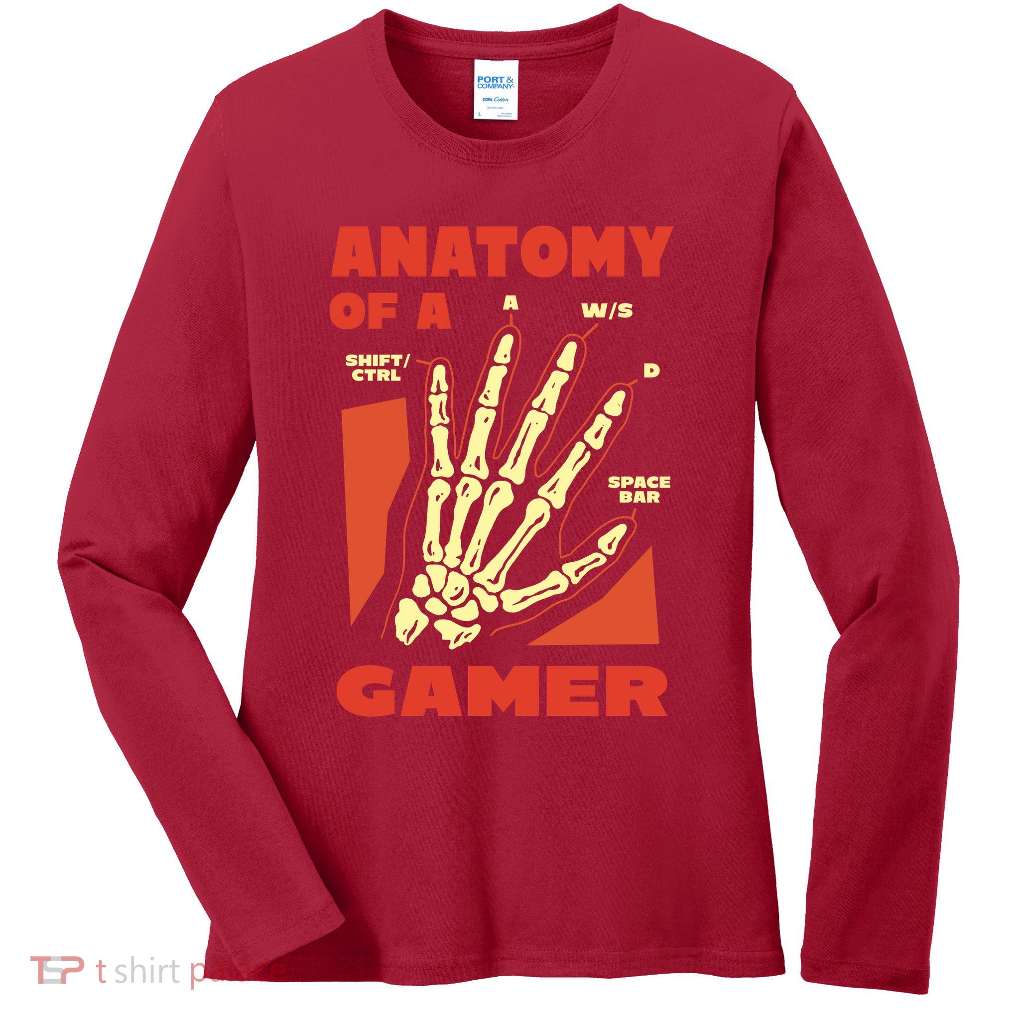 Anatomy Of A Gamer Halloween Ladies Long Sleeve Shirt