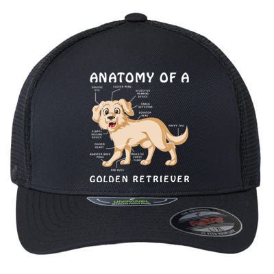 Anatomy Of A Golden Retriver Flexfit Unipanel Trucker Cap