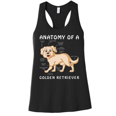 Anatomy Of A Golden Retriver Women's Racerback Tank