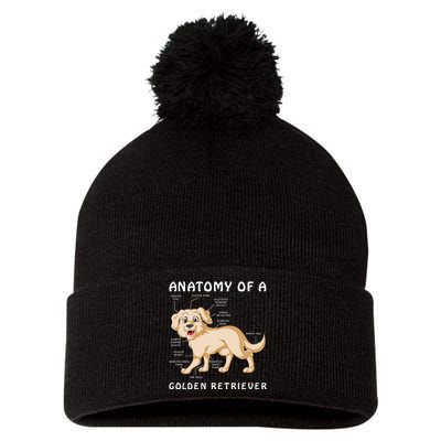 Anatomy Of A Golden Retriver Pom Pom 12in Knit Beanie