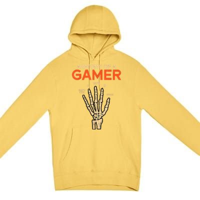 Anatomy Of A Gamer Skeleton Hand Funny Premium Pullover Hoodie