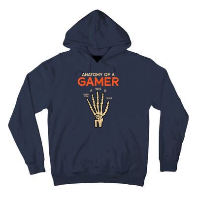 Anatomy Of A Gamer Skeleton Hand Funny Tall Hoodie