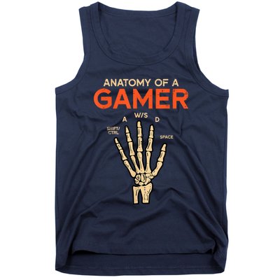 Anatomy Of A Gamer Skeleton Hand Funny Tank Top