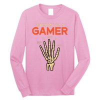 Anatomy Of A Gamer Skeleton Hand Funny Long Sleeve Shirt