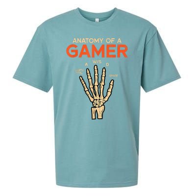 Anatomy Of A Gamer Skeleton Hand Funny Sueded Cloud Jersey T-Shirt