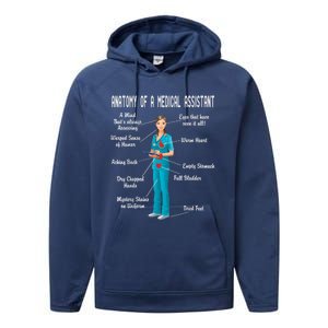 Anatomy Of A Medical Assistant Performance Fleece Hoodie