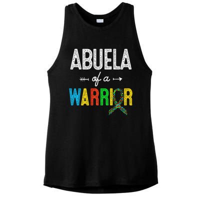 Abuela Of A Warrior Autism Awareness Support Ladies PosiCharge Tri-Blend Wicking Tank