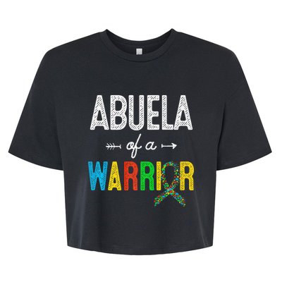 Abuela Of A Warrior Autism Awareness Support Bella+Canvas Jersey Crop Tee