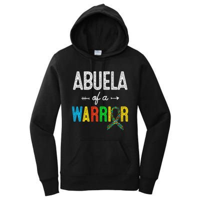 Abuela Of A Warrior Autism Awareness Support Women's Pullover Hoodie