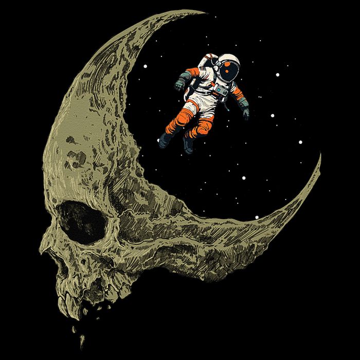 Astronaut On A Skull Planet In Outer Space Astronomy Space Poster