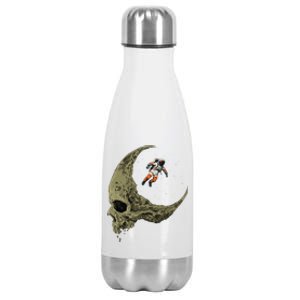 Astronaut On A Skull Planet In Outer Space Astronomy Space Stainless Steel Insulated Water Bottle