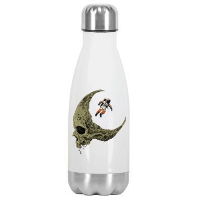 Astronaut On A Skull Planet In Outer Space Astronomy Space Stainless Steel Insulated Water Bottle