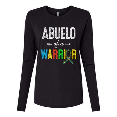 Abuelo Of A Warrior Autism Awareness Support Womens Cotton Relaxed Long Sleeve T-Shirt