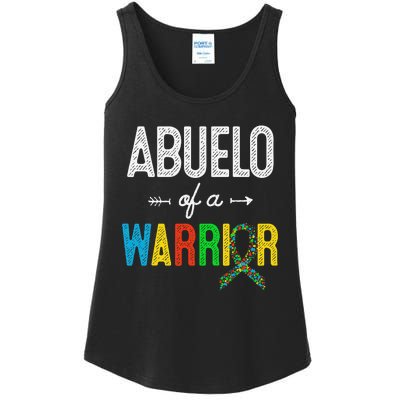 Abuelo Of A Warrior Autism Awareness Support Ladies Essential Tank