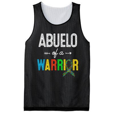 Abuelo Of A Warrior Autism Awareness Support Mesh Reversible Basketball Jersey Tank