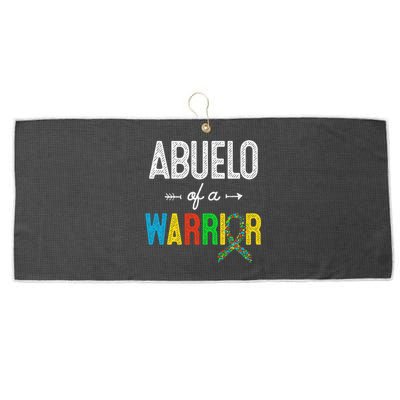 Abuelo Of A Warrior Autism Awareness Support Large Microfiber Waffle Golf Towel