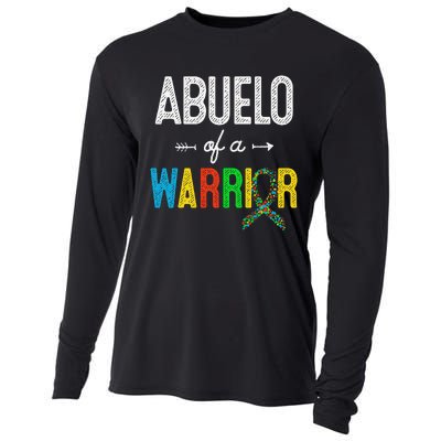 Abuelo Of A Warrior Autism Awareness Support Cooling Performance Long Sleeve Crew