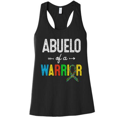 Abuelo Of A Warrior Autism Awareness Support Women's Racerback Tank