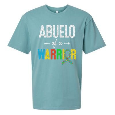 Abuelo Of A Warrior Autism Awareness Support Sueded Cloud Jersey T-Shirt