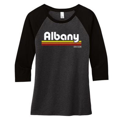 Albany Oregon Women's Tri-Blend 3/4-Sleeve Raglan Shirt