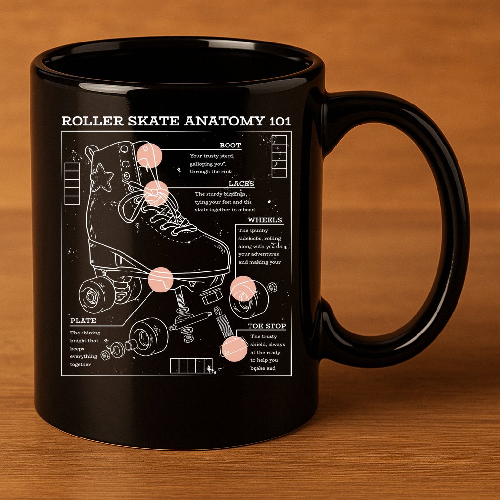 Anatomy Of A Roller Skate 11oz C Handle Ceramic Mug