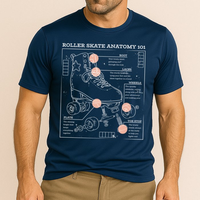 Anatomy Of A Roller Skate Cooling Performance Crew T-Shirt
