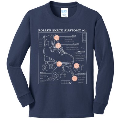 Anatomy Of A Roller Skate Kids Long Sleeve Shirt