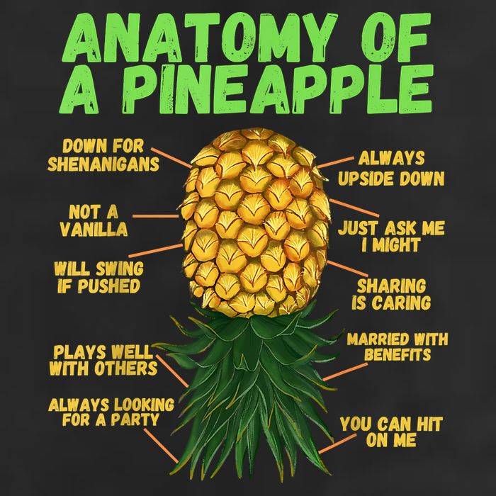 Anatomy Of A Pineapple Funny Upside Down Pineapple Cool Comfort Performance Bucket Hat