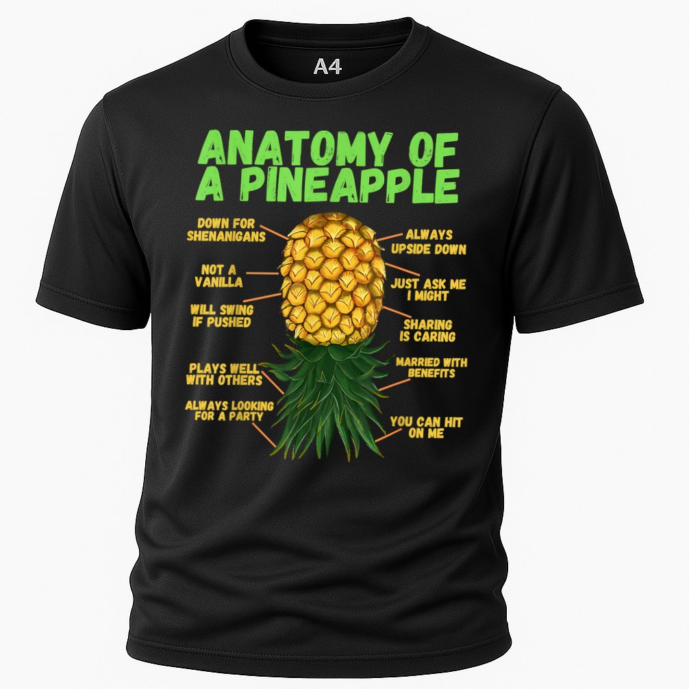 Anatomy Of A Pineapple Funny Upside Down Pineapple Performance Shirt
