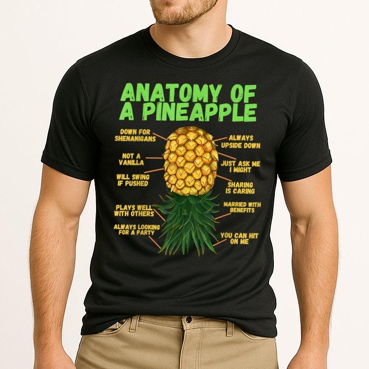 Anatomy Of A Pineapple Funny Upside Down Pineapple Performance Shirt