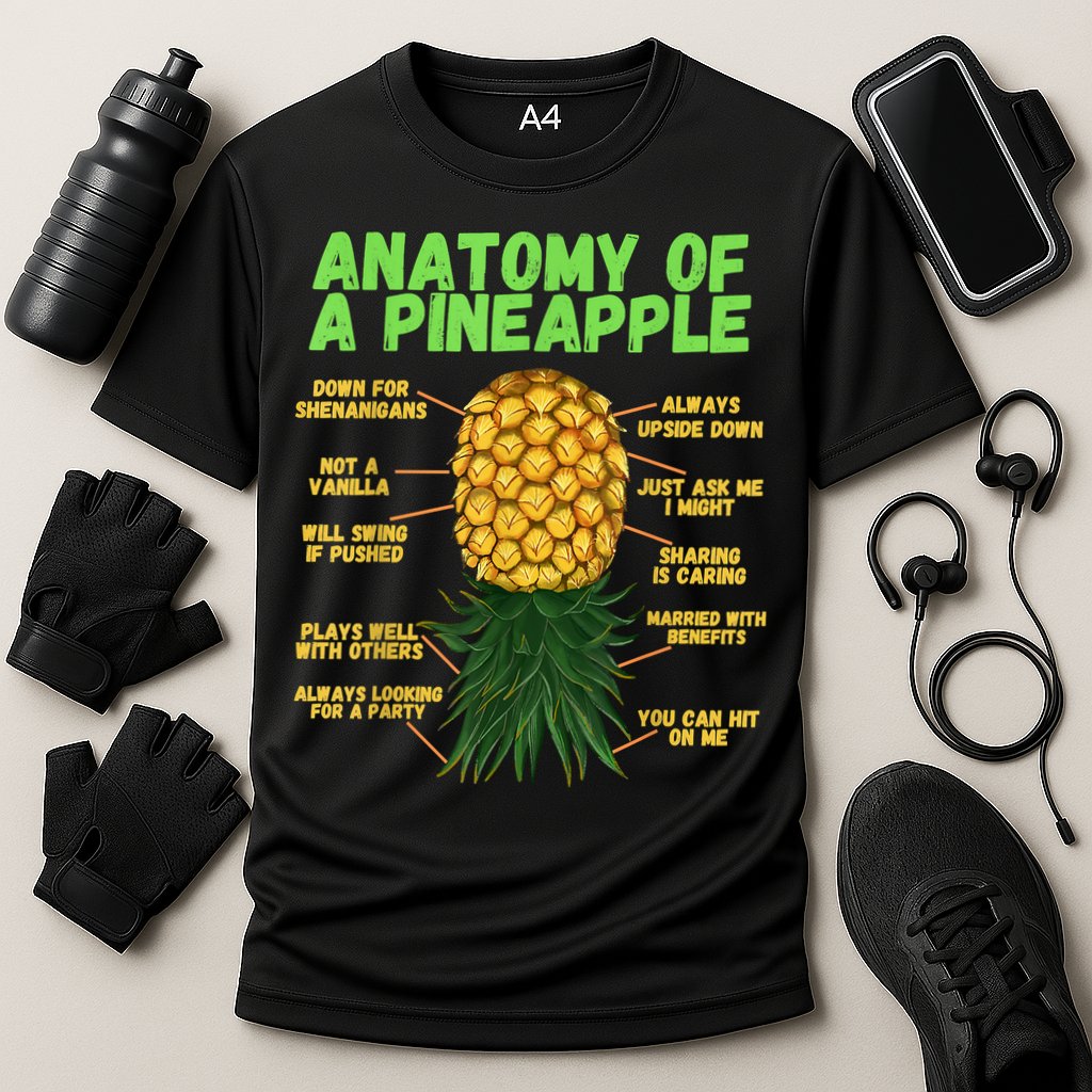 Anatomy Of A Pineapple Funny Upside Down Pineapple Performance Shirt