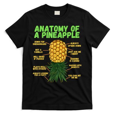 Anatomy Of A Pineapple Funny Upside Down Pineapple T-Shirt